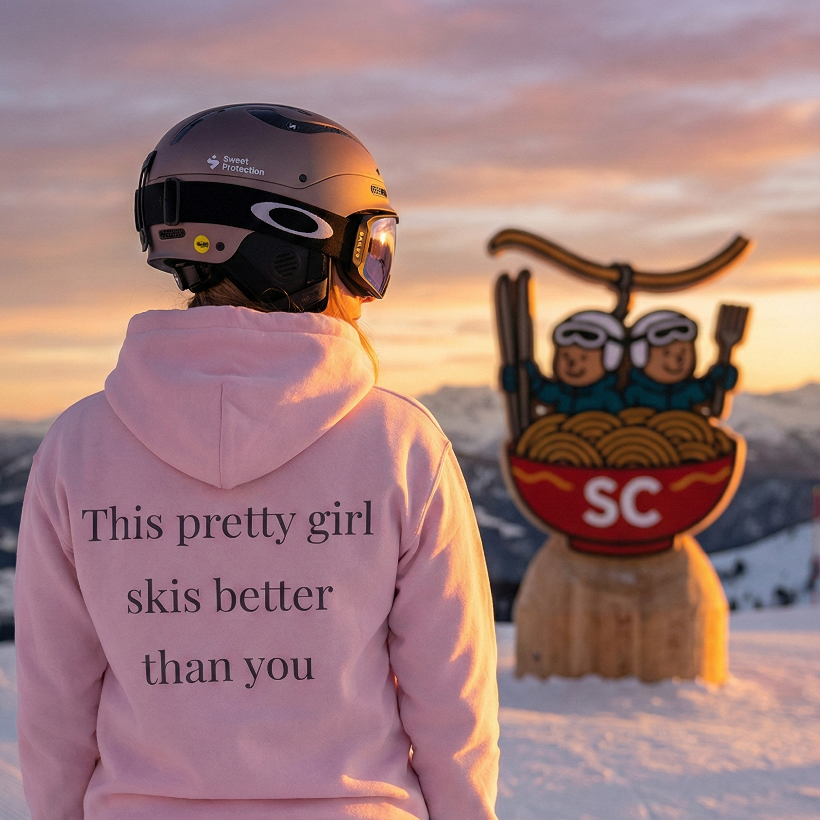 This pretty girl skis better than you
